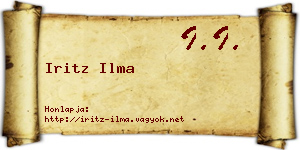 Iritz Ilma névjegykártya